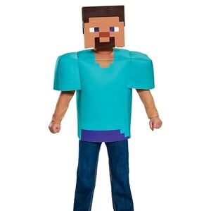 Minecraft Steve Kids Halloween Costume Medium 7/8